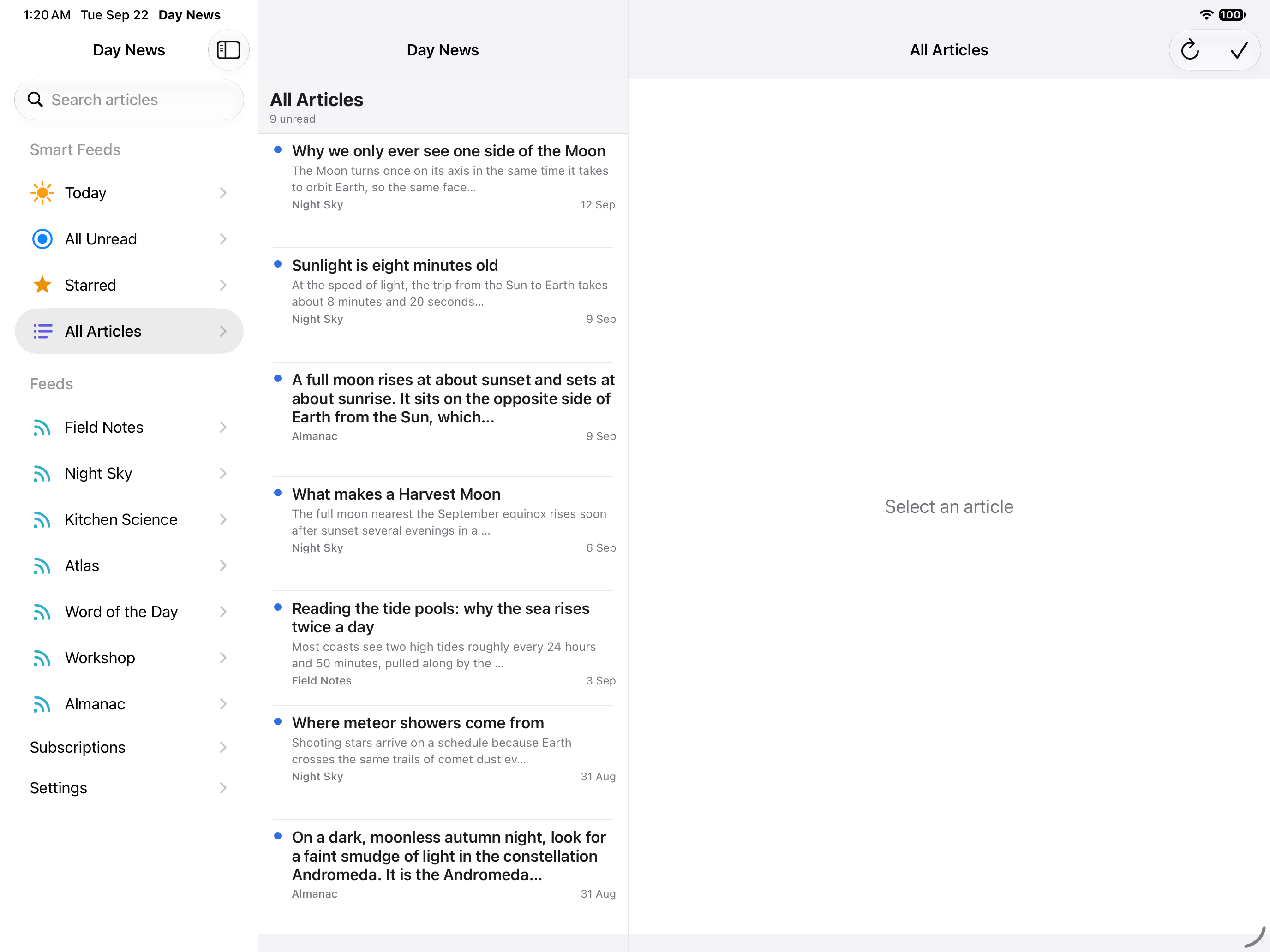 Search results, iOS iPad