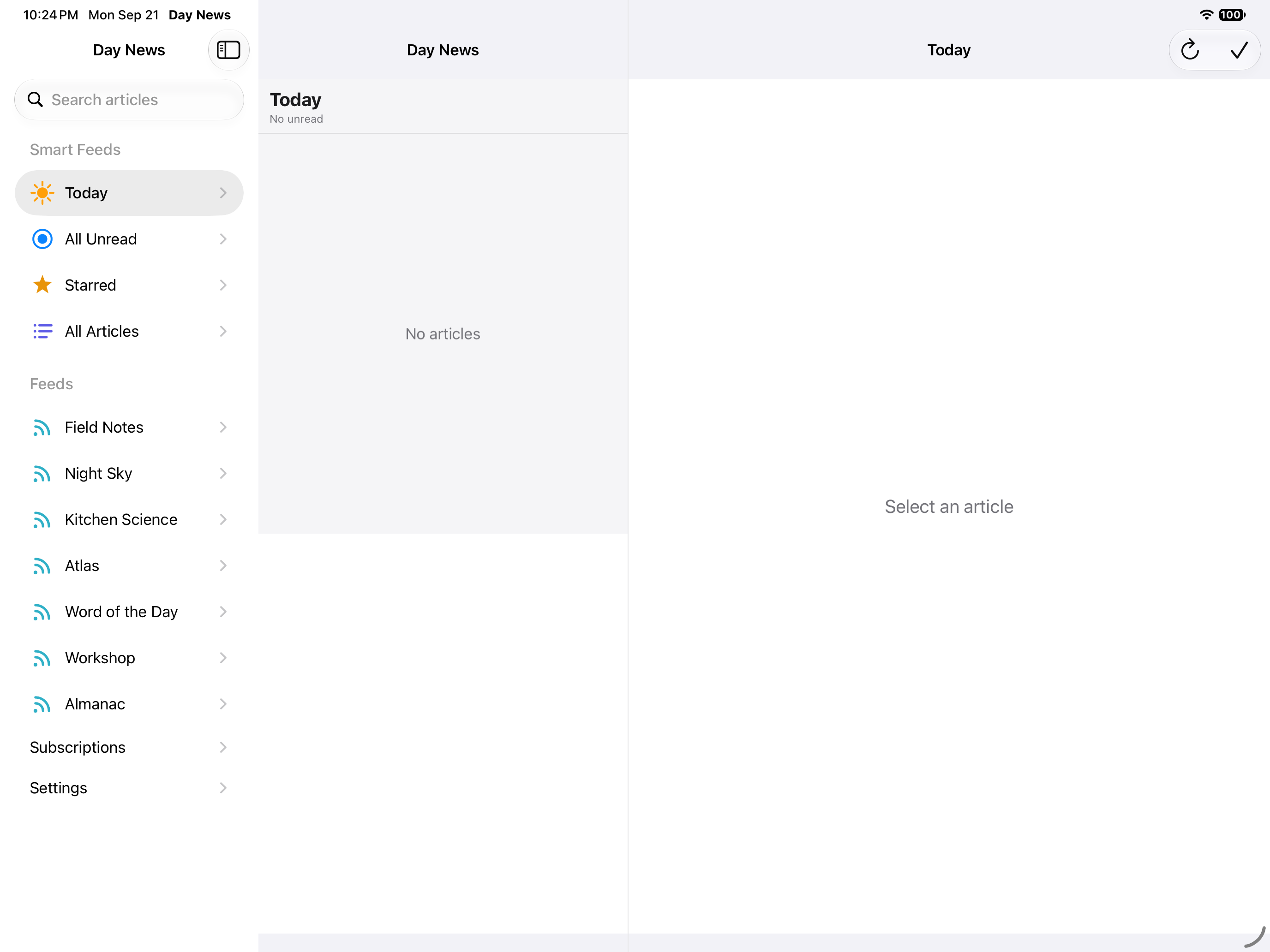 Sidebar, iOS iPad