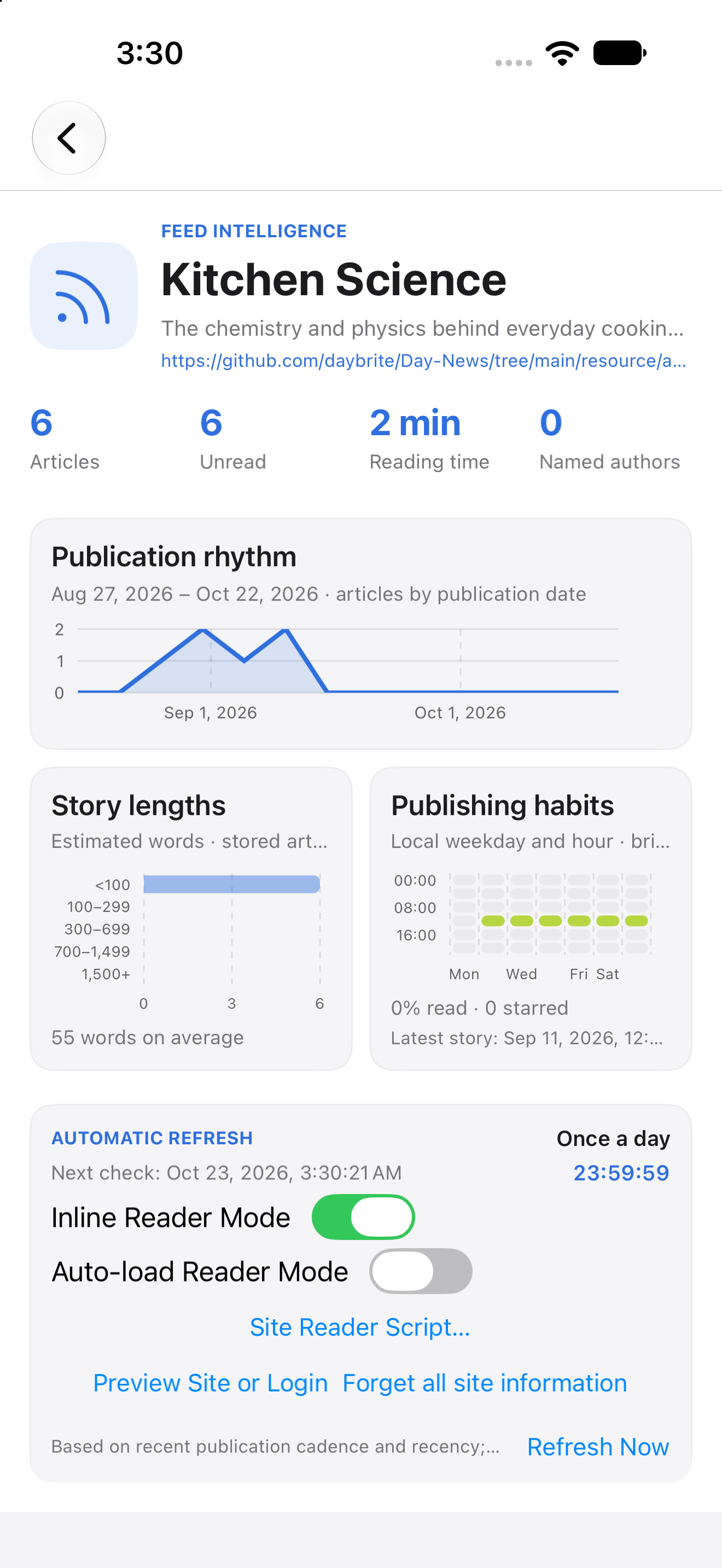 Dashboard Feed, iOS UIKit