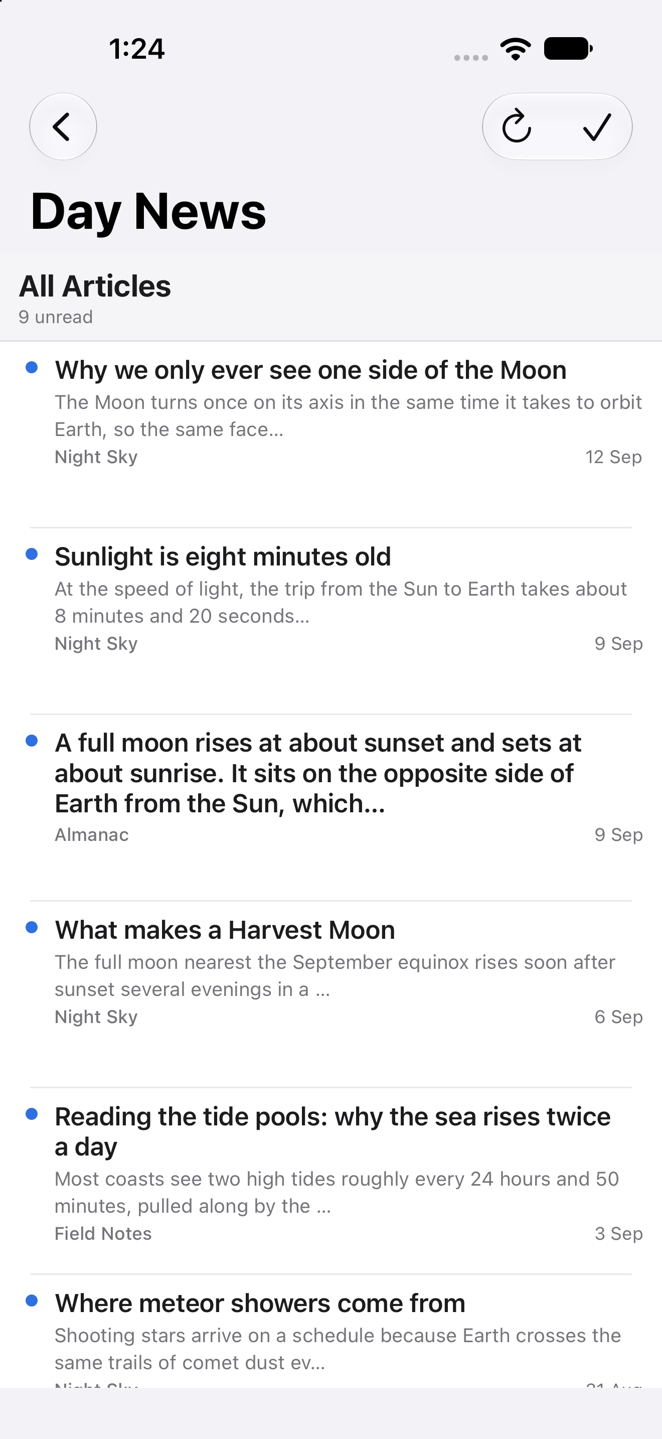 Search results, iOS UIKit