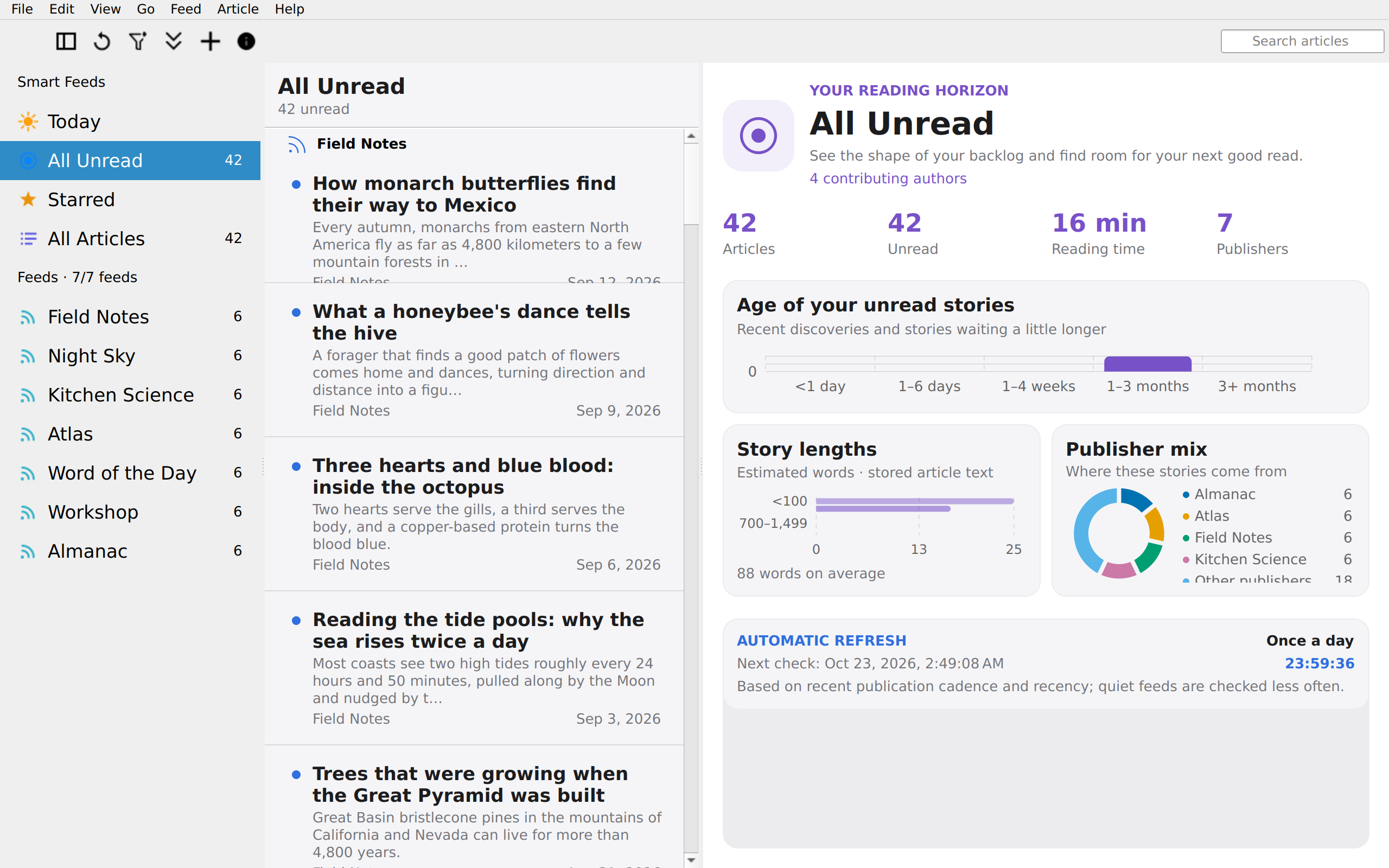 Dashboard Unread Annotation, Linux Qt 6