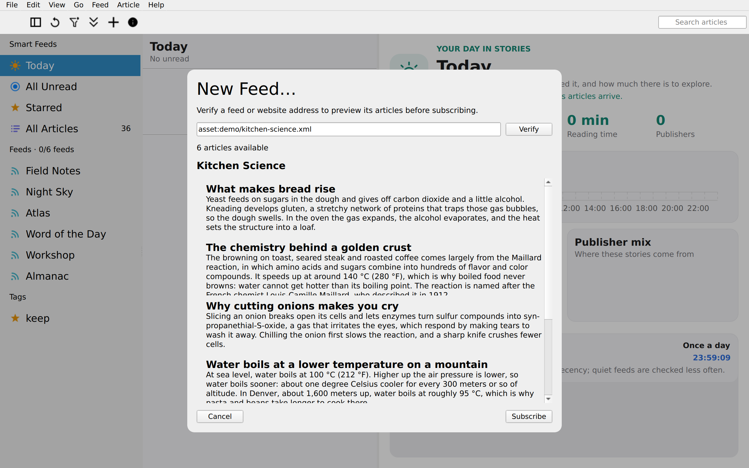 Subscription Preview, Linux Qt 6