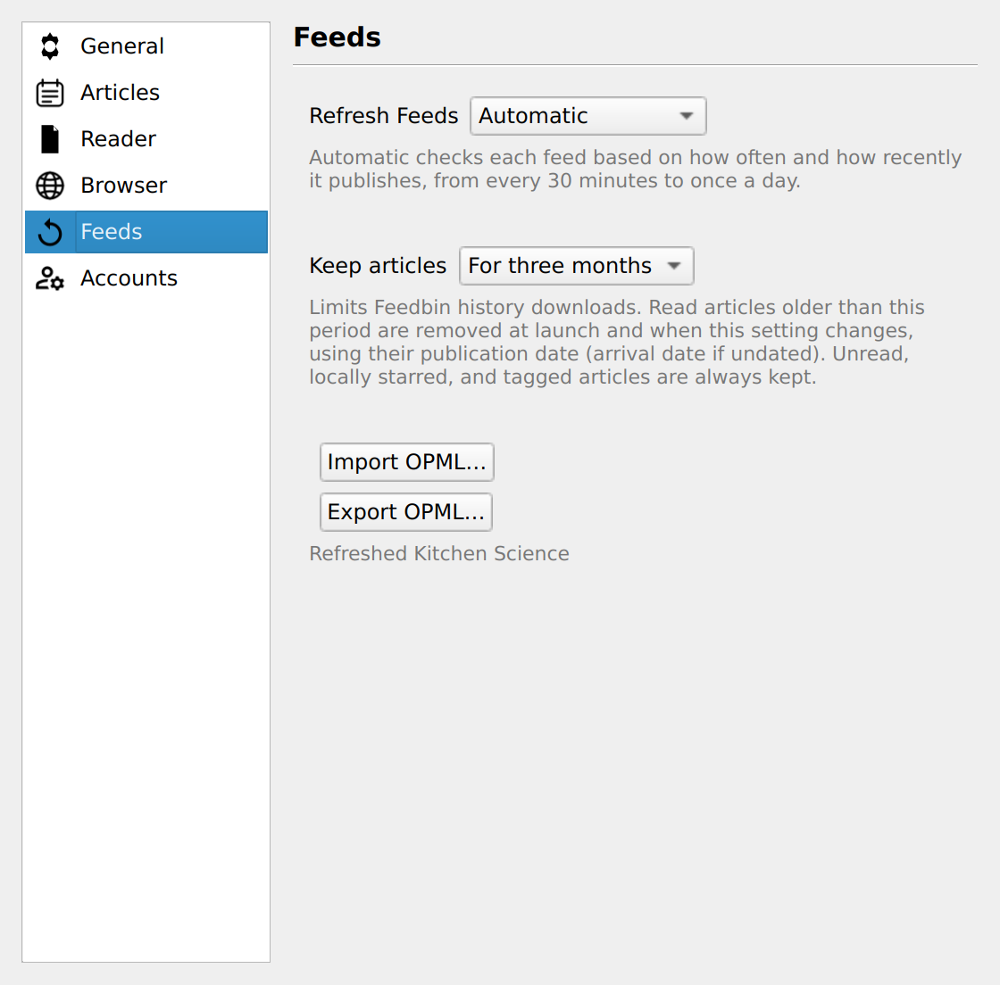 Subscription Settings, Linux Qt 6