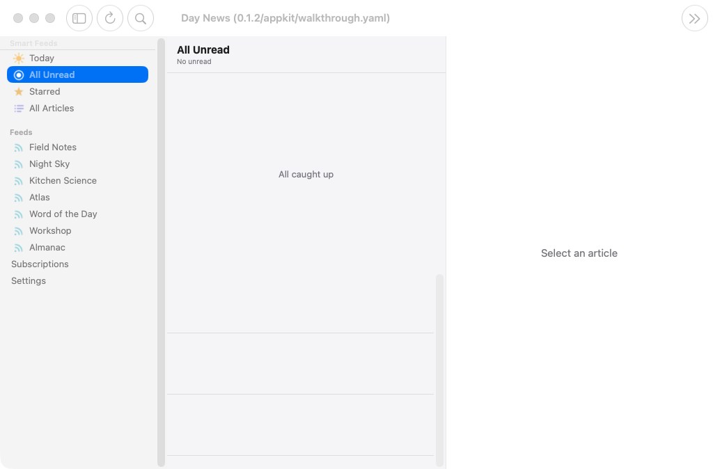 Timeline · all read, macOS AppKit
