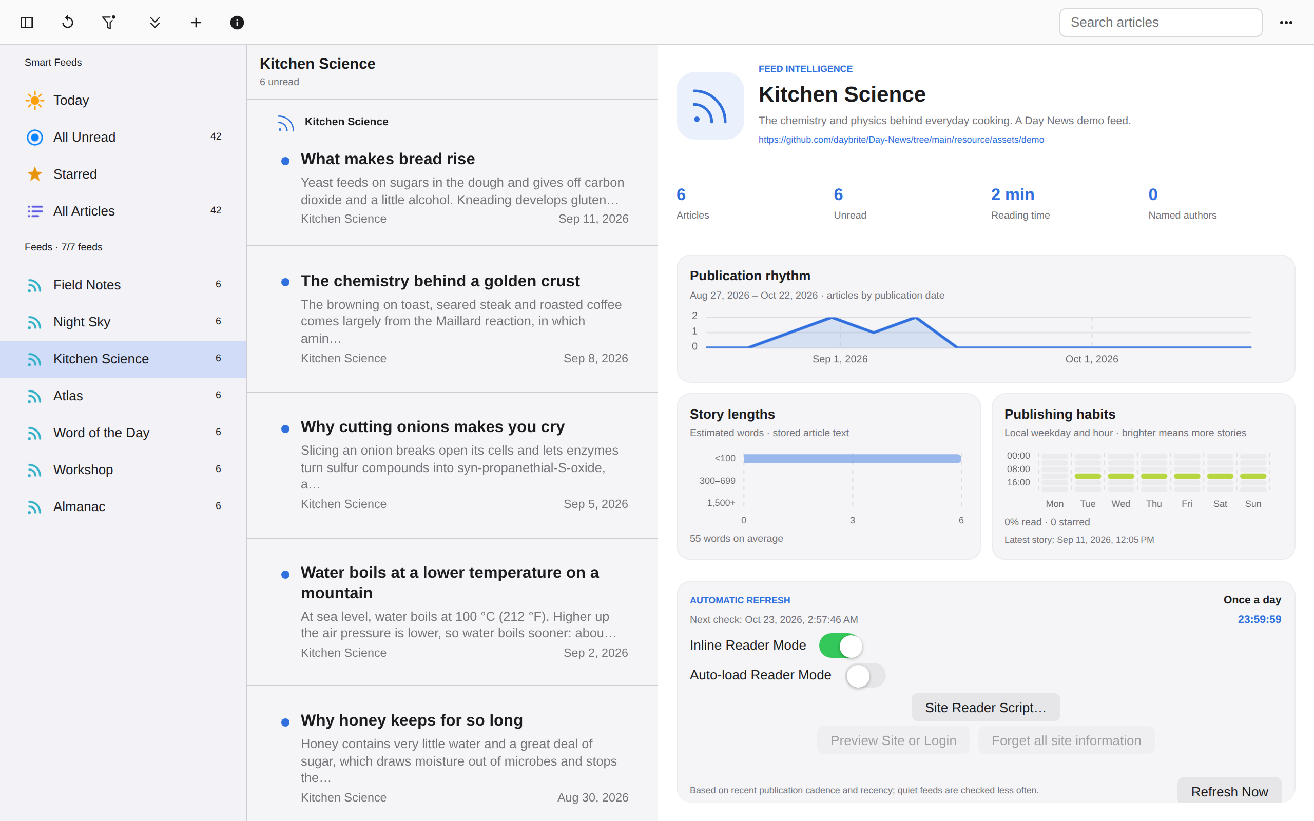 Dashboard Feed, Web Web DOM