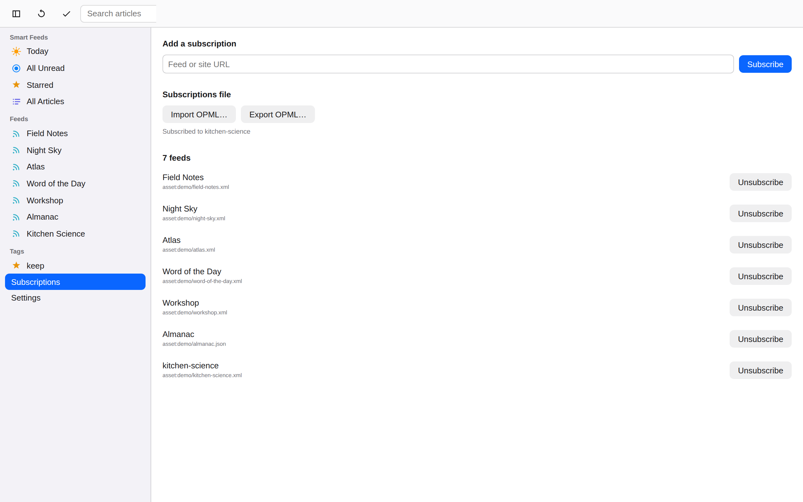 Subscriptions, Web Web DOM