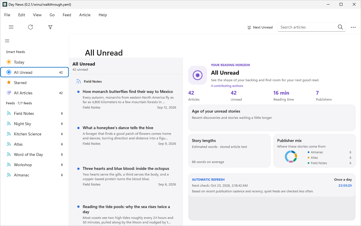 Dashboard Unread Annotation, Windows WinUI 3