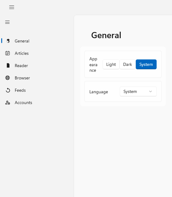Settings, Windows WinUI 3