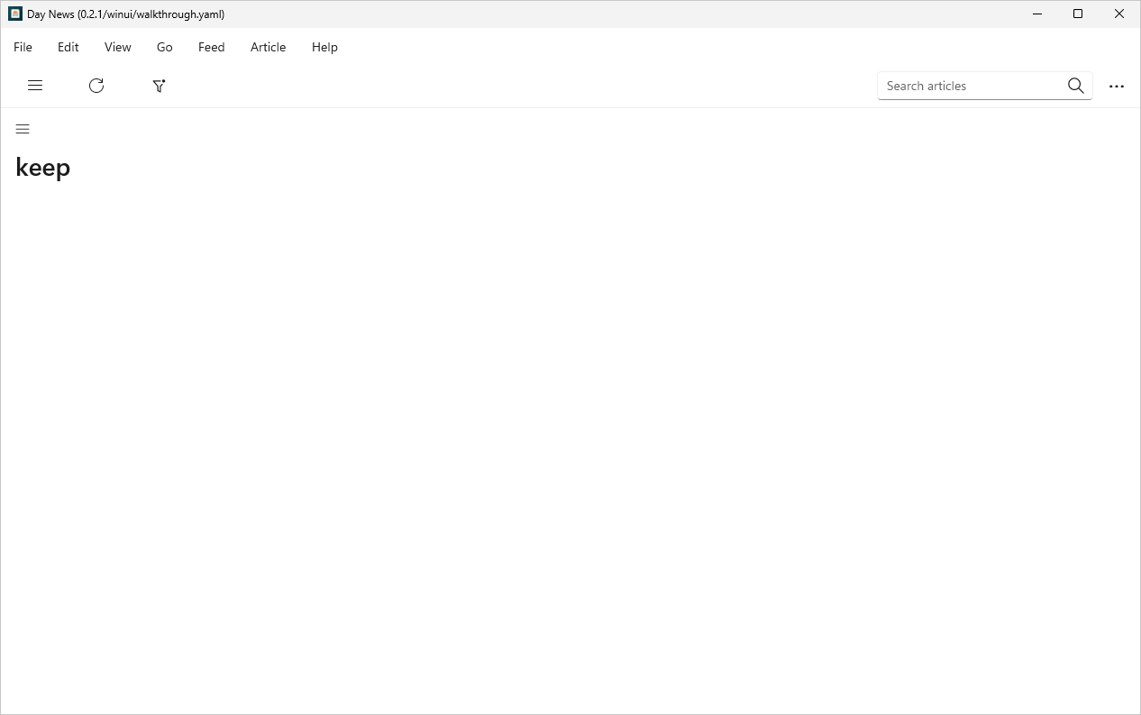 Sidebar hidden, Windows WinUI 3