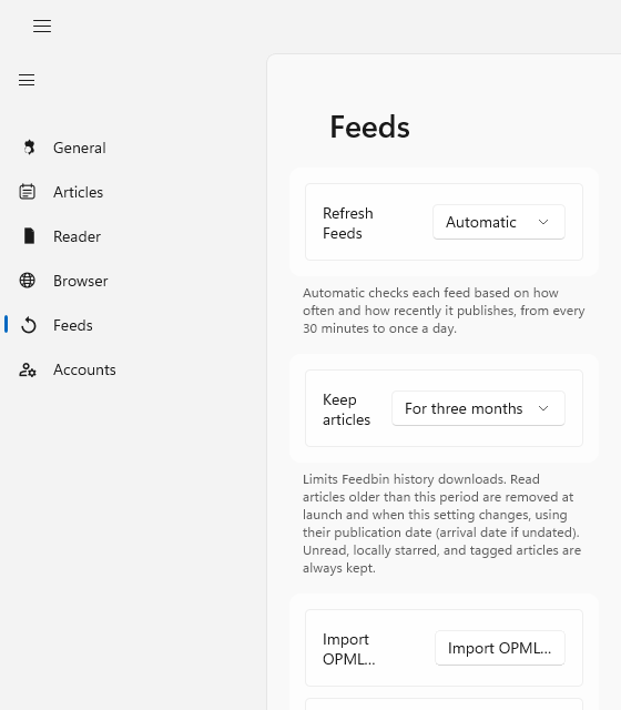Subscription Settings, Windows WinUI 3