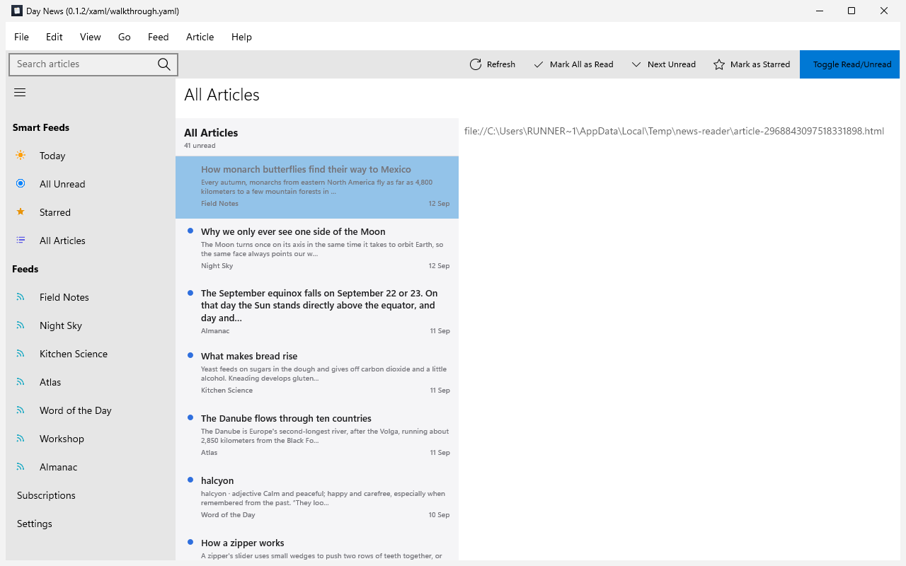 Article, Windows XAML