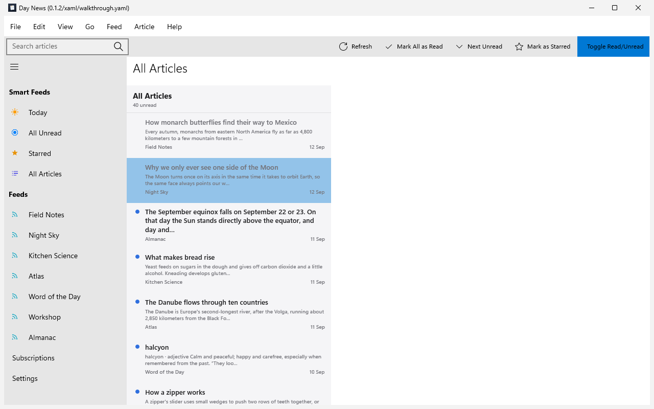 Timeline · walked by keyboard, Windows XAML