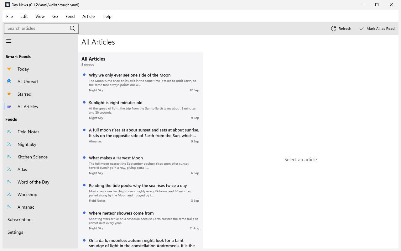 Search results, Windows XAML