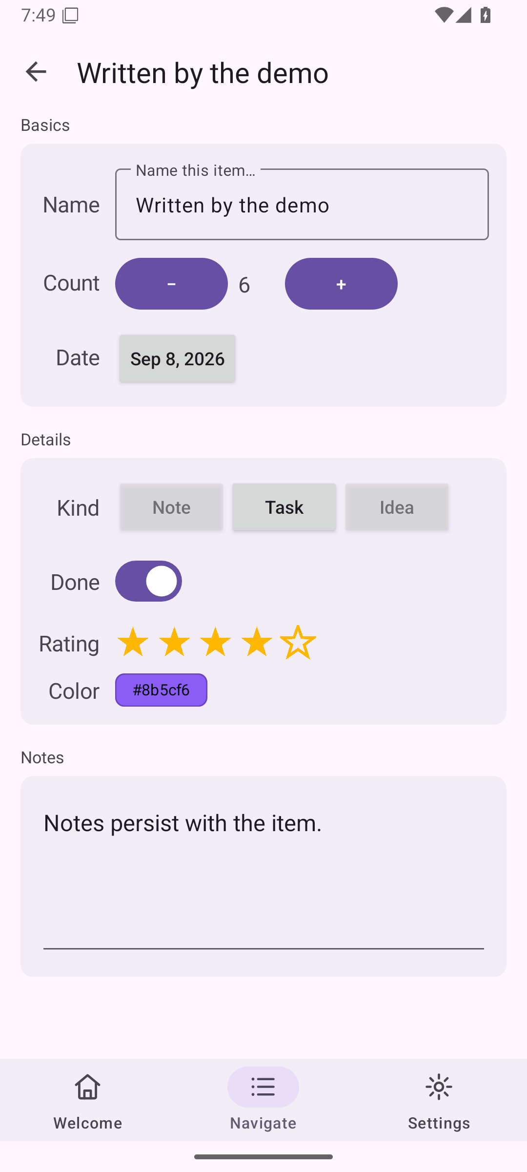 Editor — Android (Material) · Phone