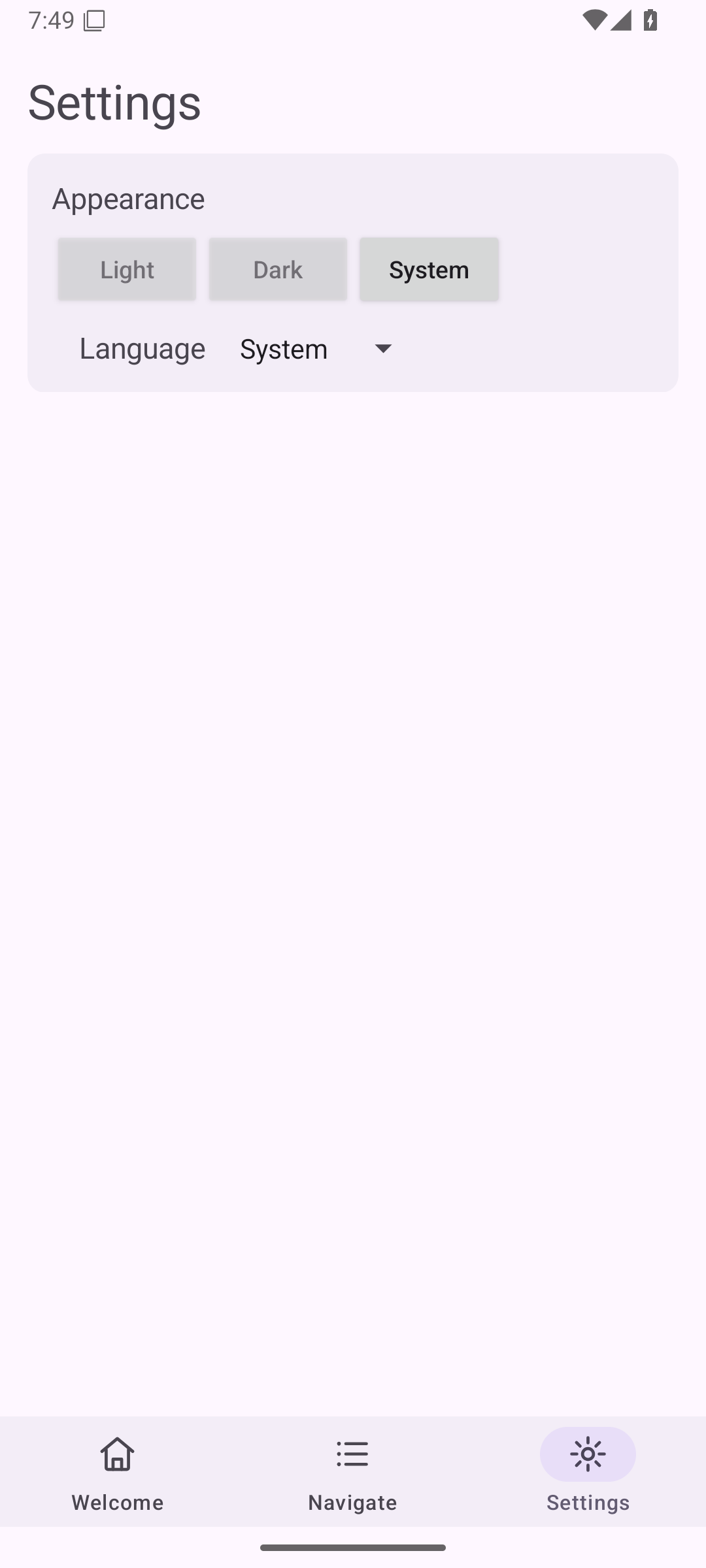 Settings — Android (Material) · Phone