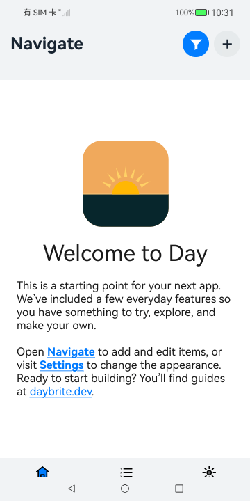 Day Rise phone screenshot 1 (en)