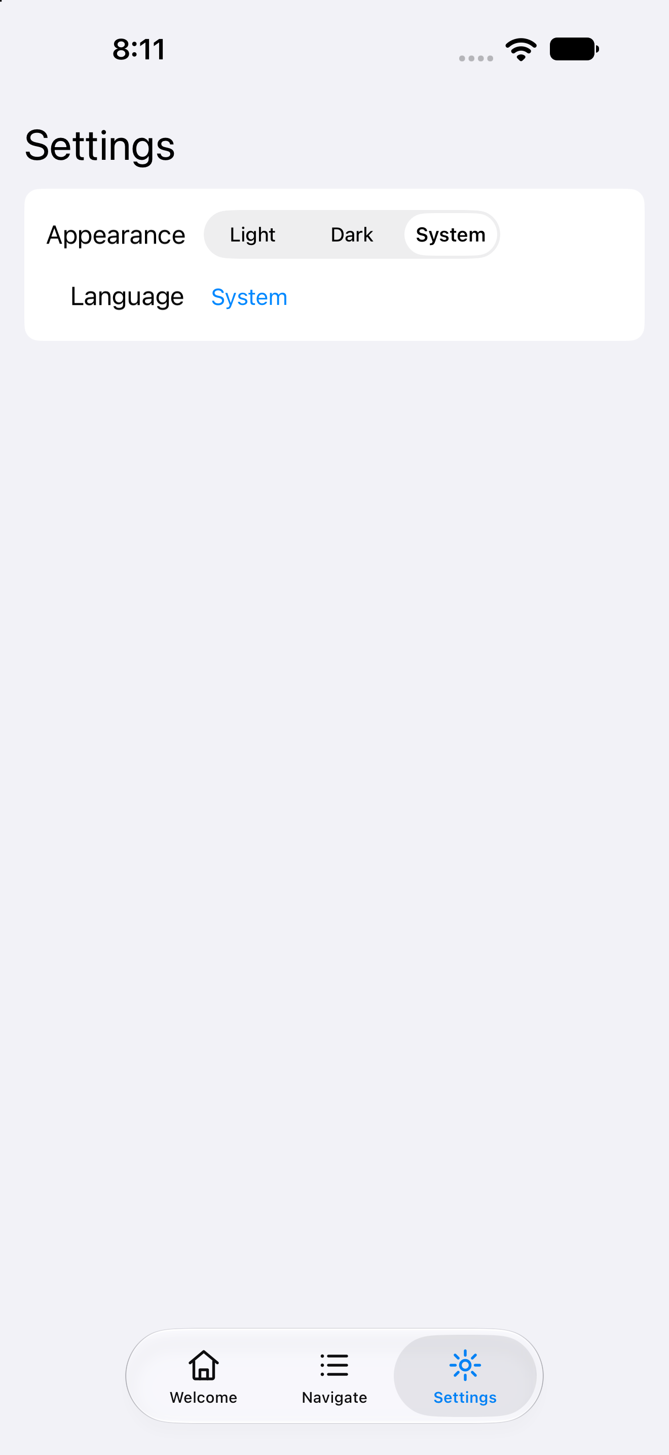 Settings — iOS (UIKit) · iPhone