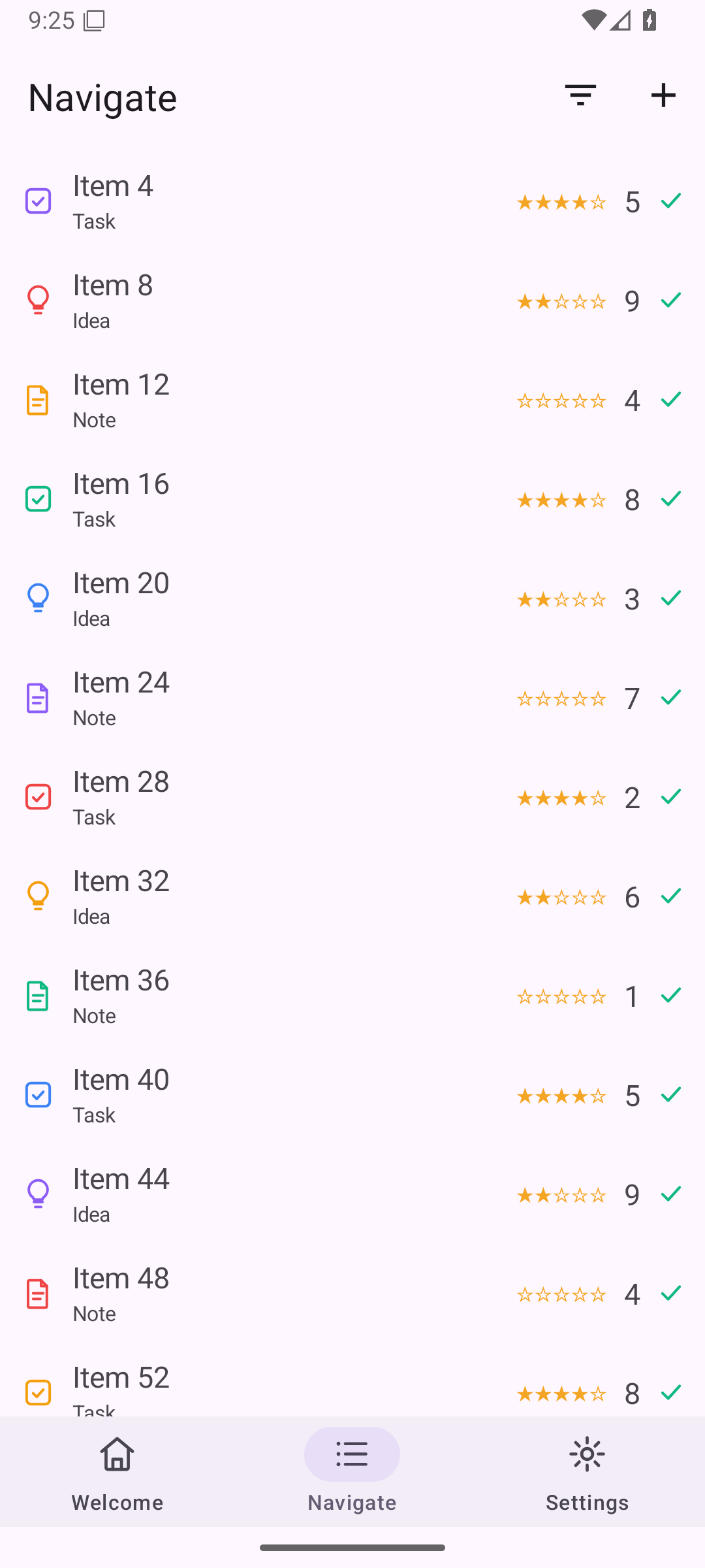 List, Android Android