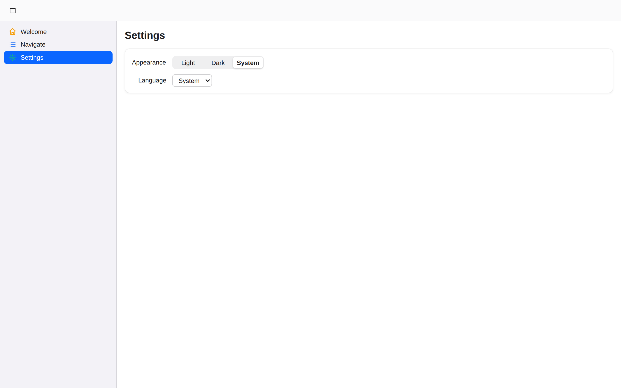 Settings, Web Web DOM