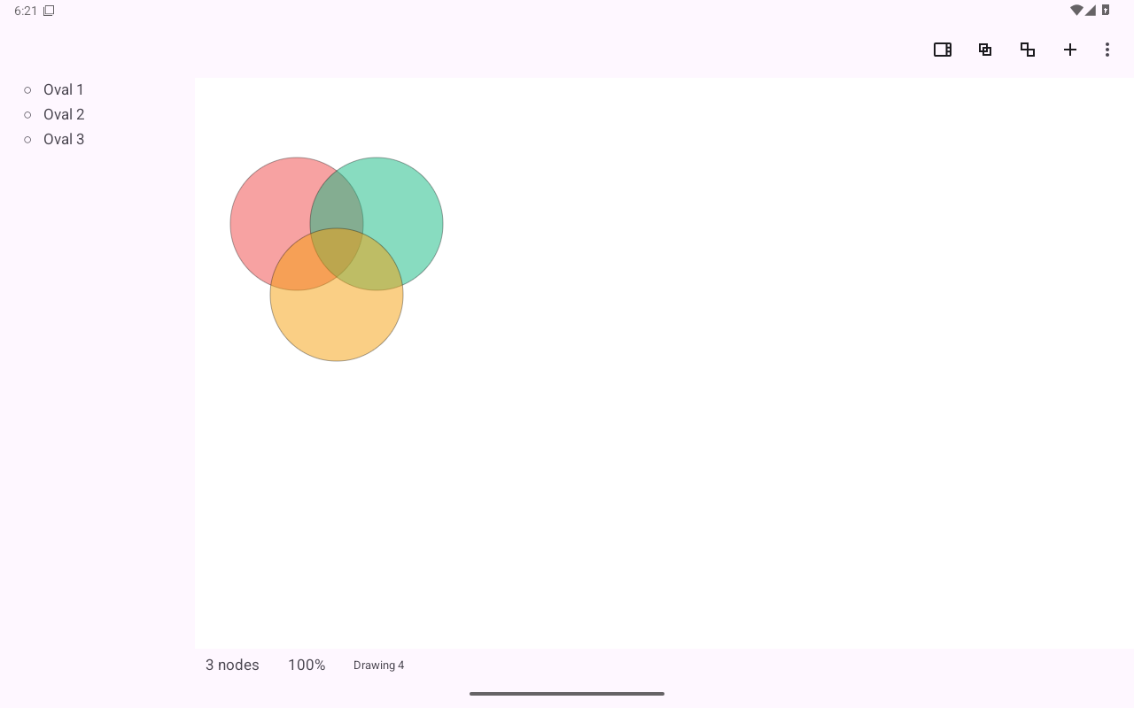 Three circles, half seen — Android (Material) · Tablet