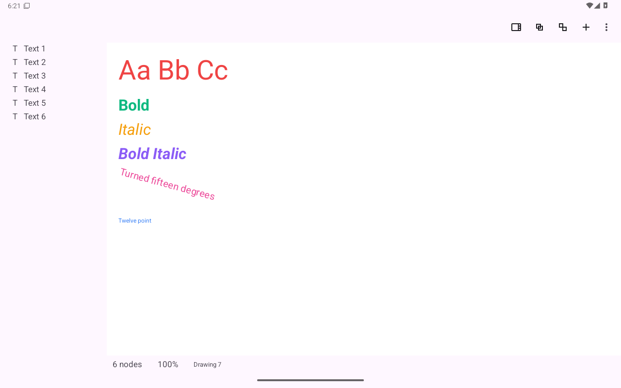 Type specimen — Android (Material) · Tablet