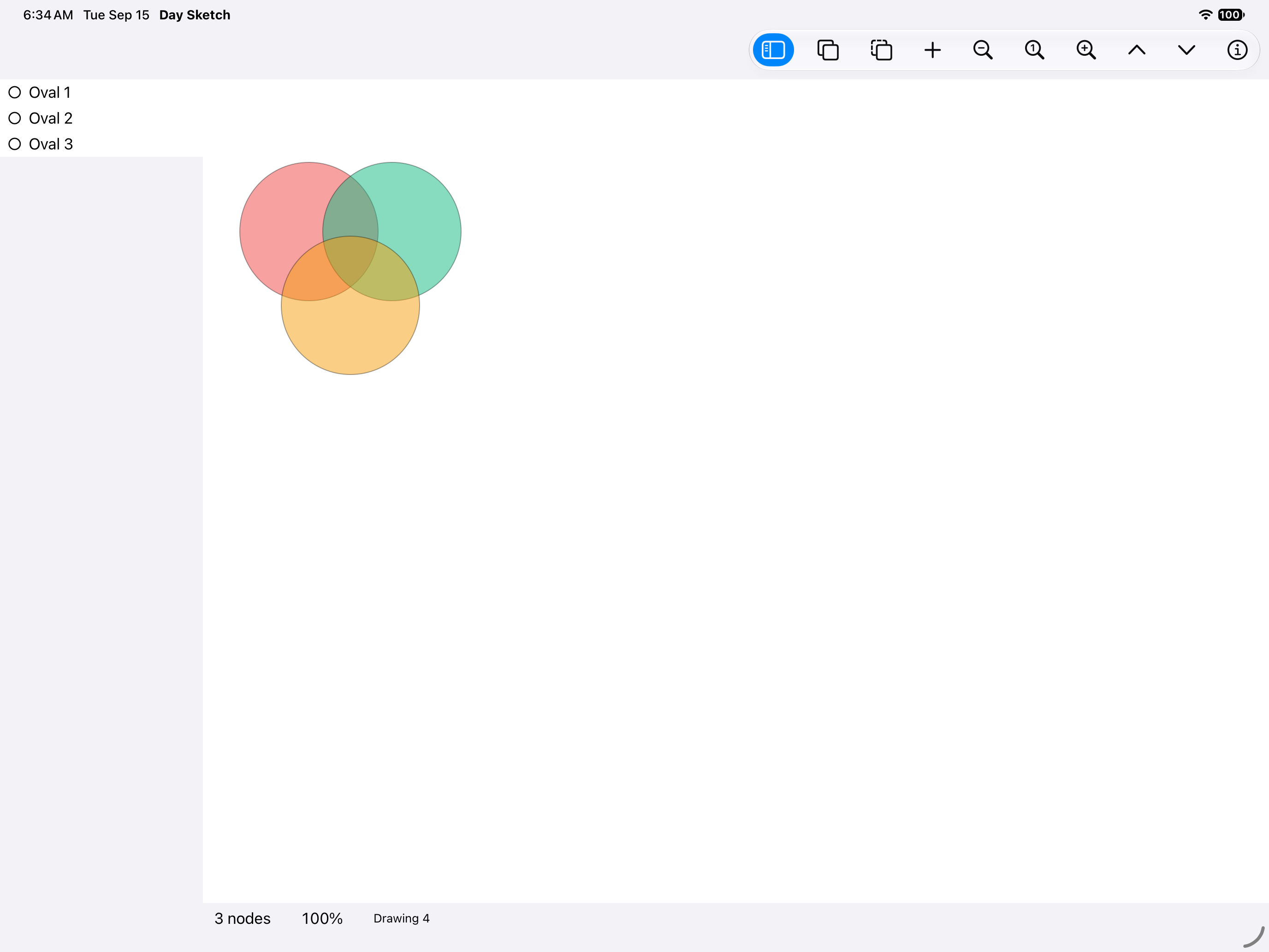 Three circles, half seen — iOS (UIKit) · iPad