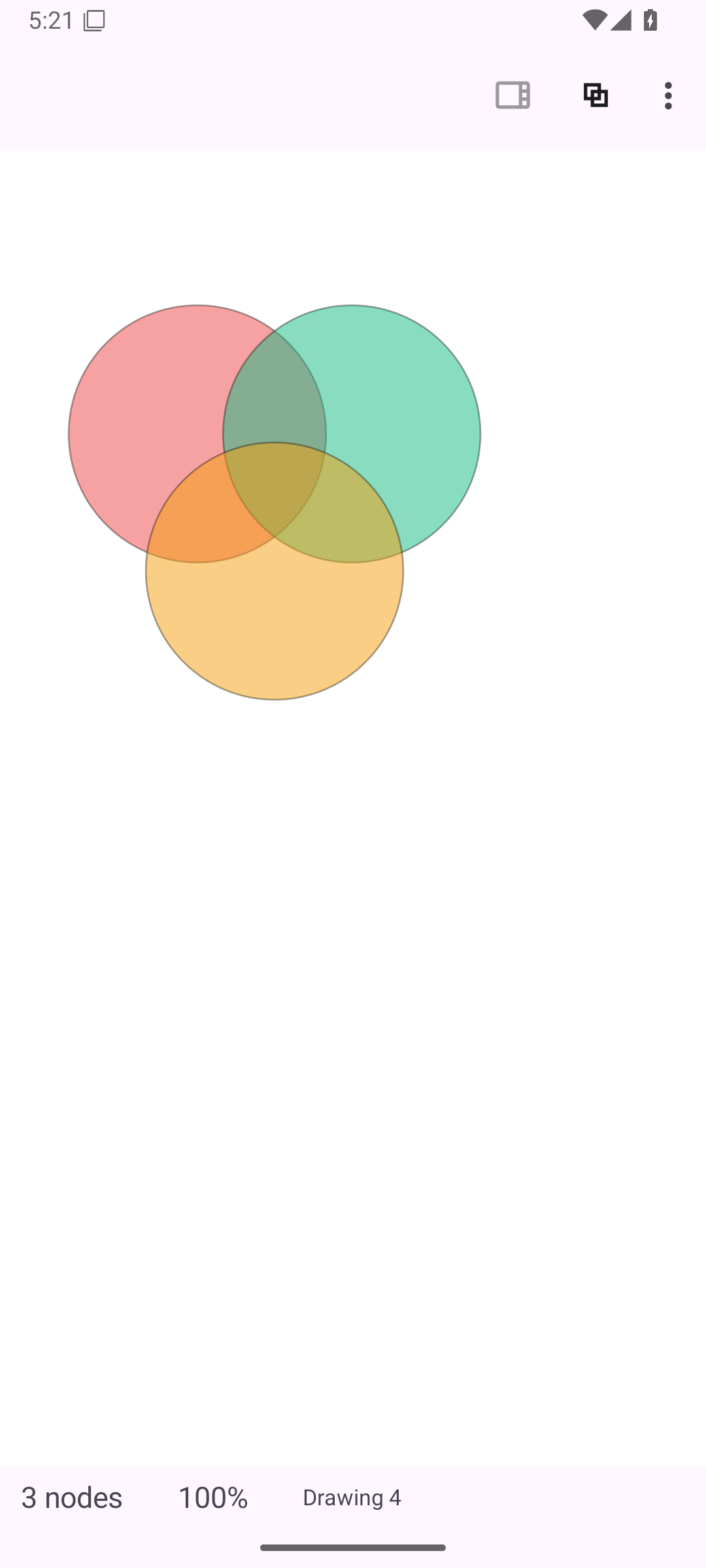 Three circles, half seen, Android Android