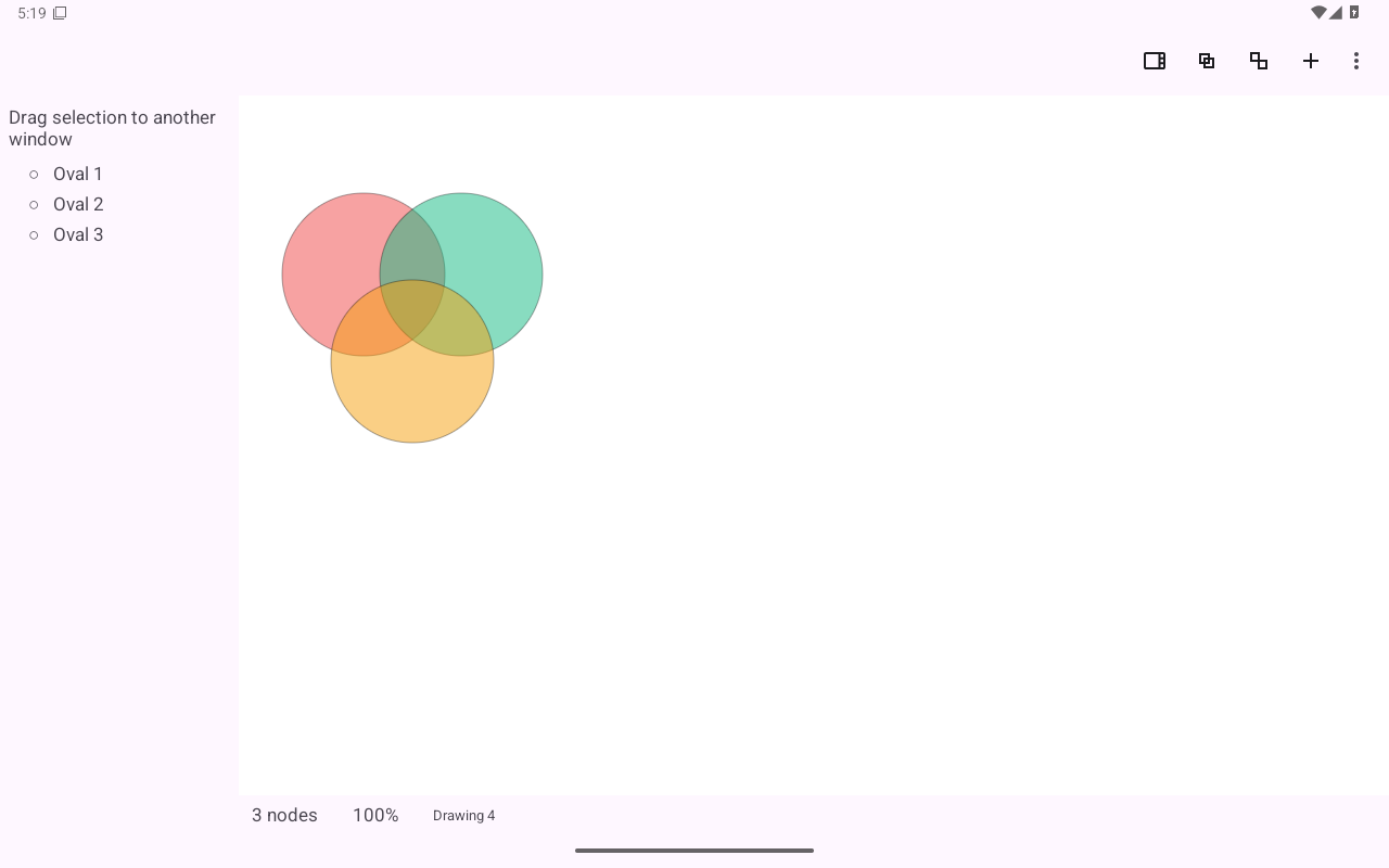 Three circles, half seen, Android Tablet