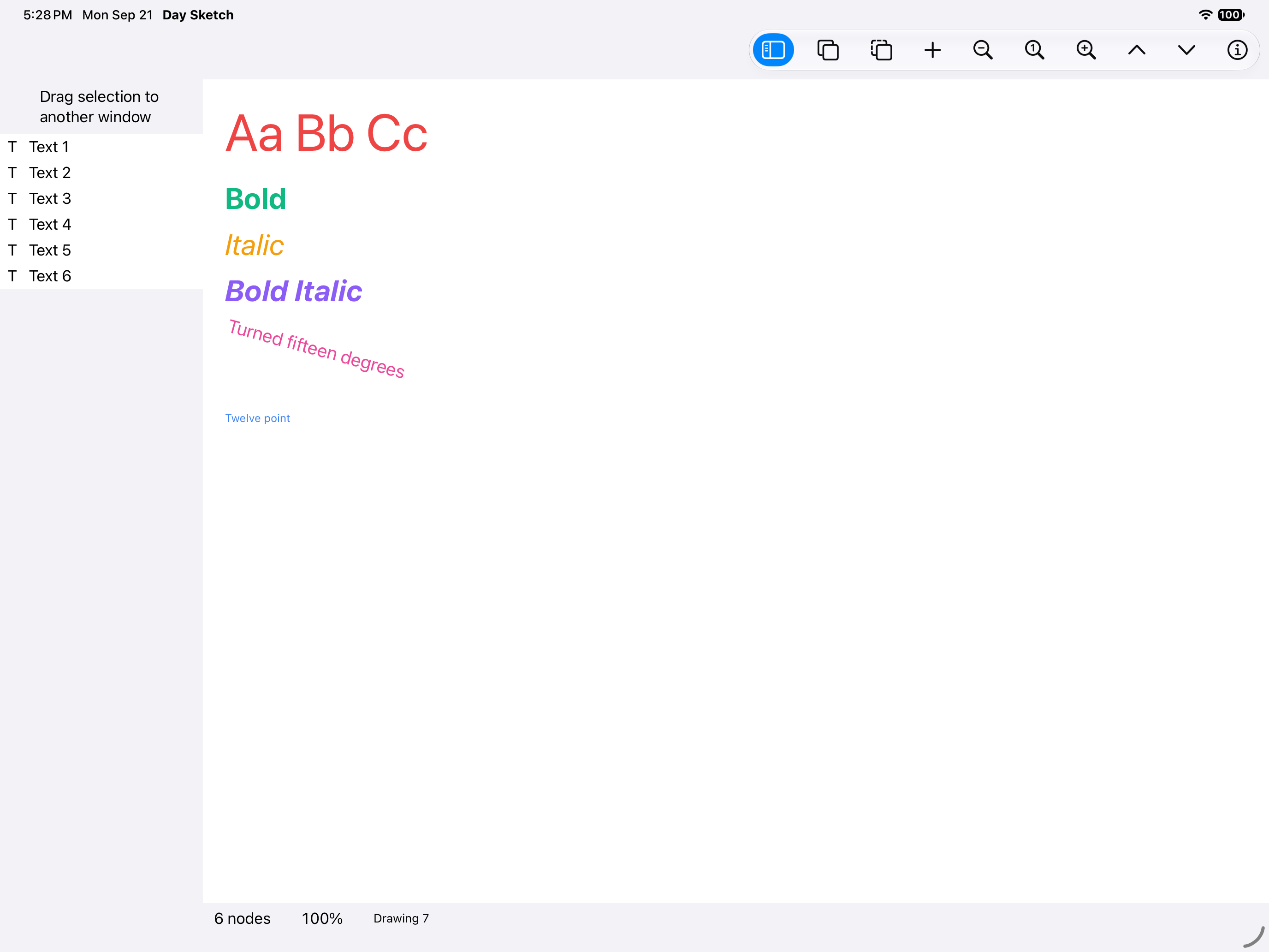 Type specimen, iOS iPad