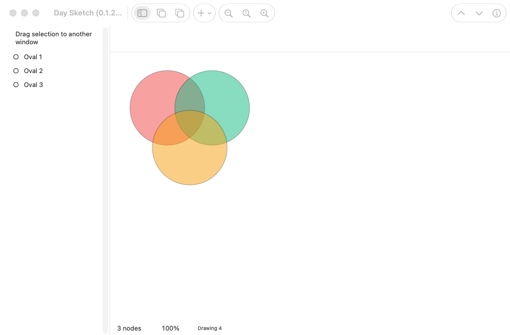 Three circles, half seen, macOS AppKit