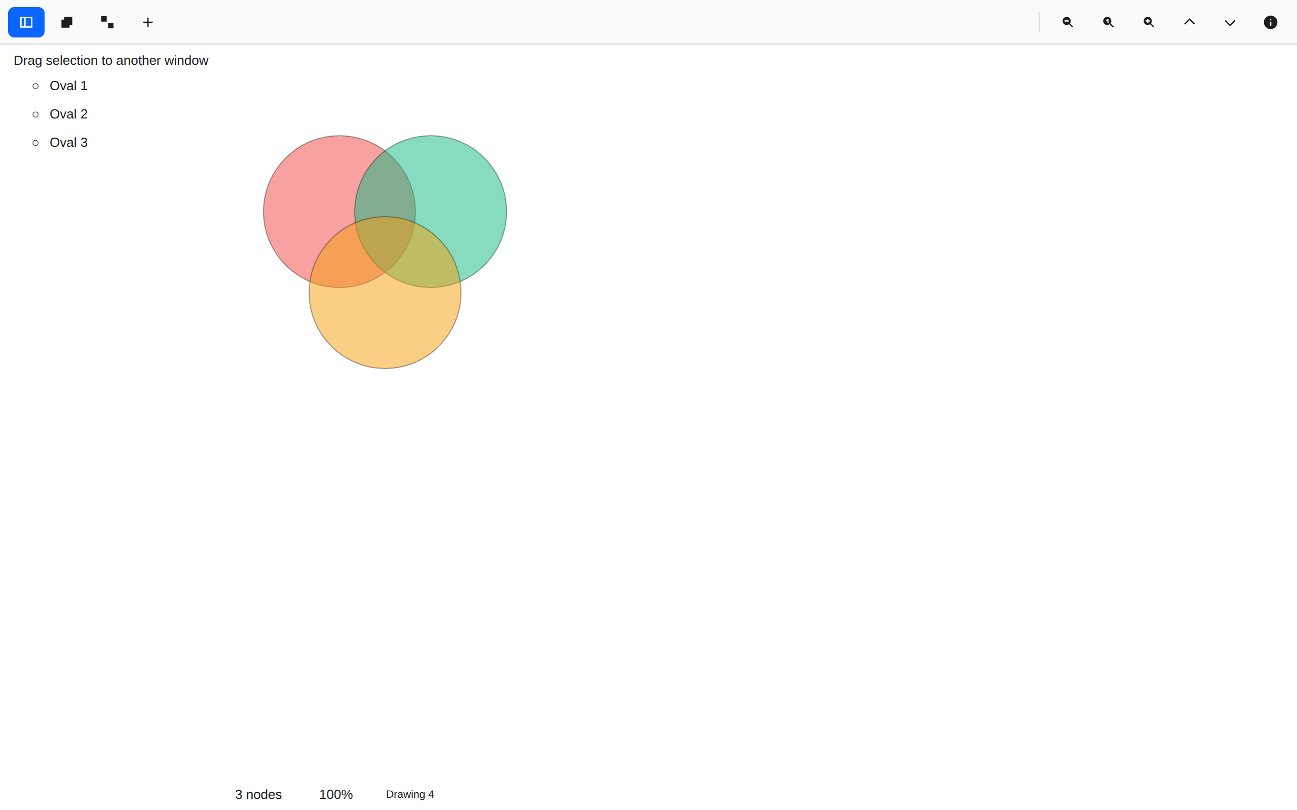 Three circles, half seen, Web Web DOM