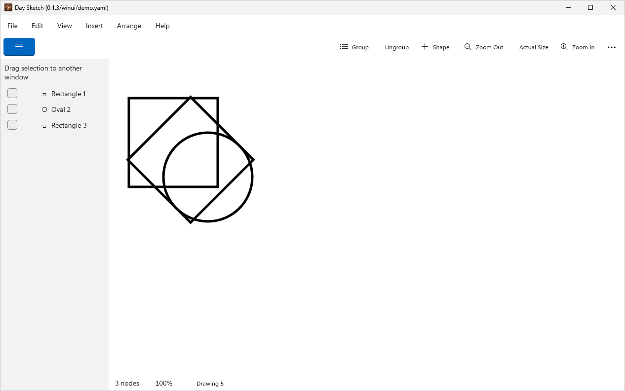 Outline only, Windows WinUI 3