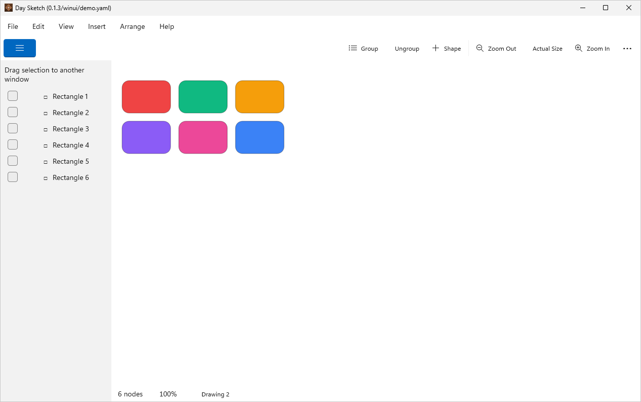 The palette, Windows WinUI 3