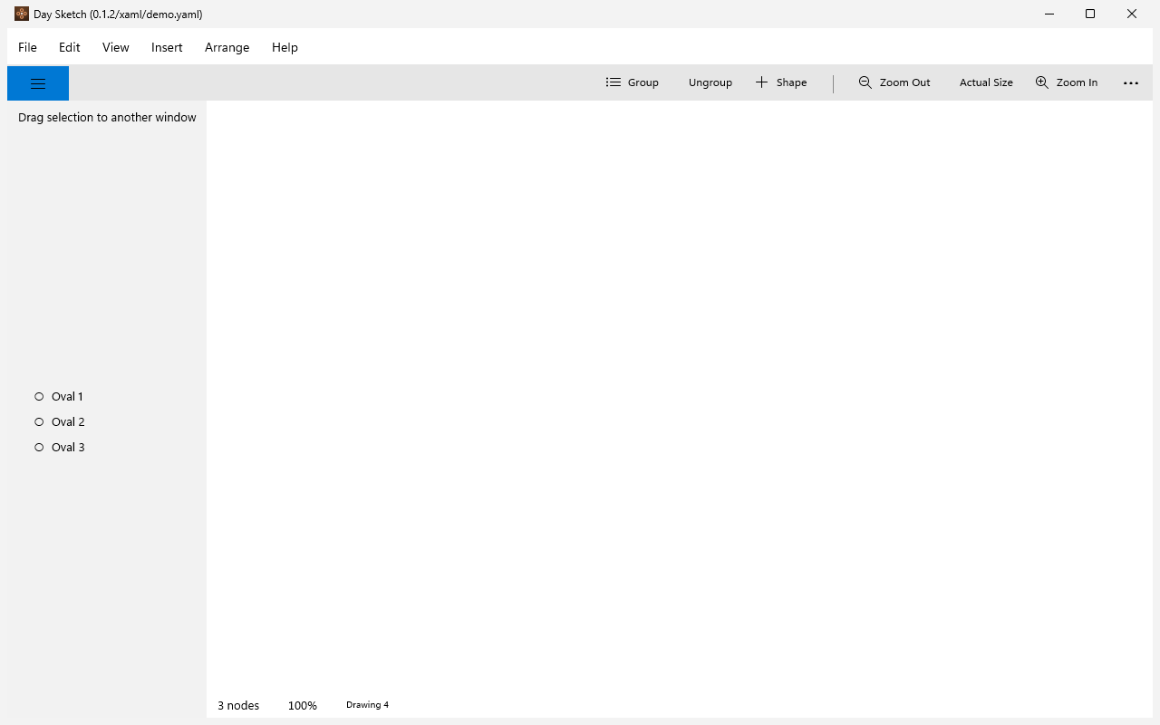 Three circles, half seen, Windows XAML