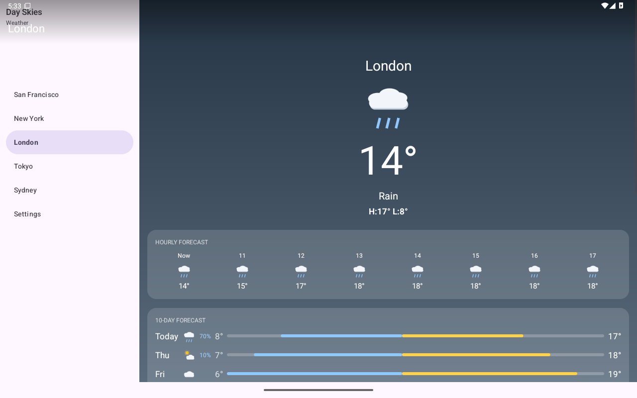 London — Android (Material) · Tablet