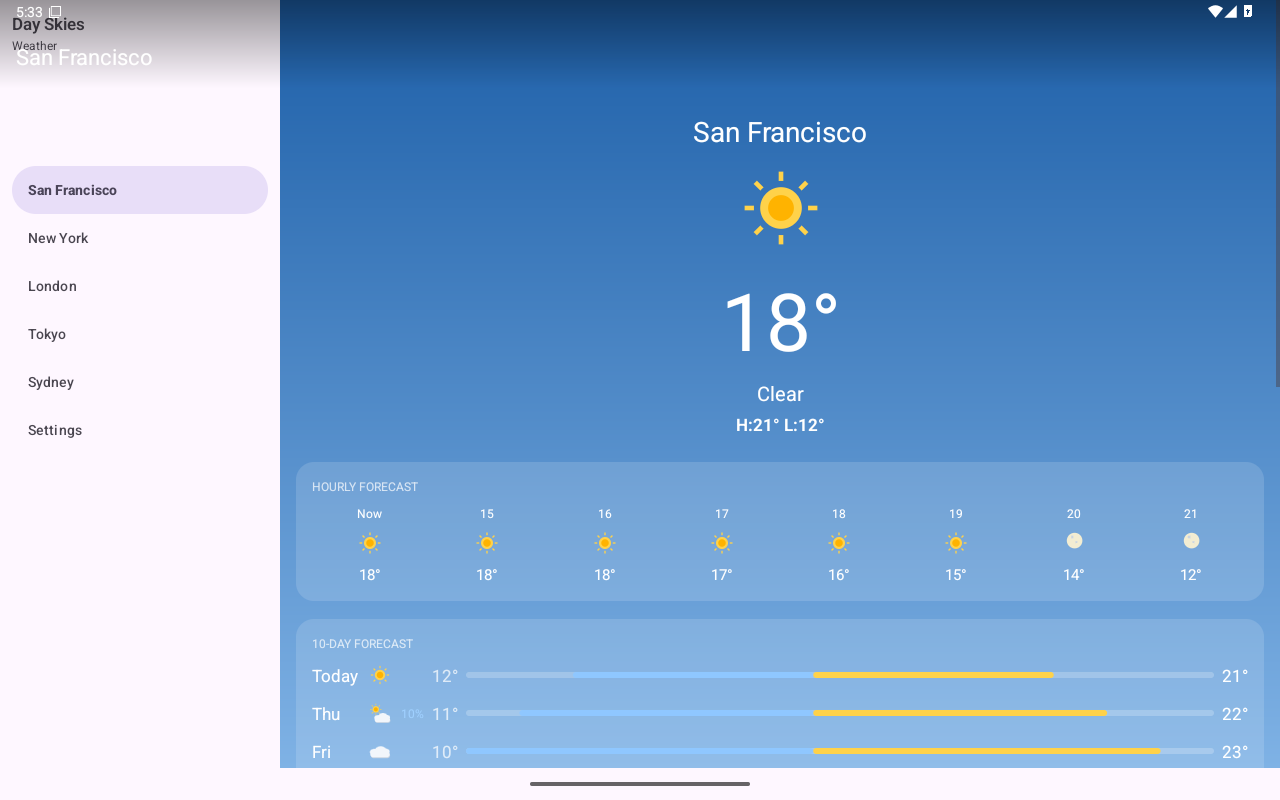 San Francisco — Android (Material) · Tablet