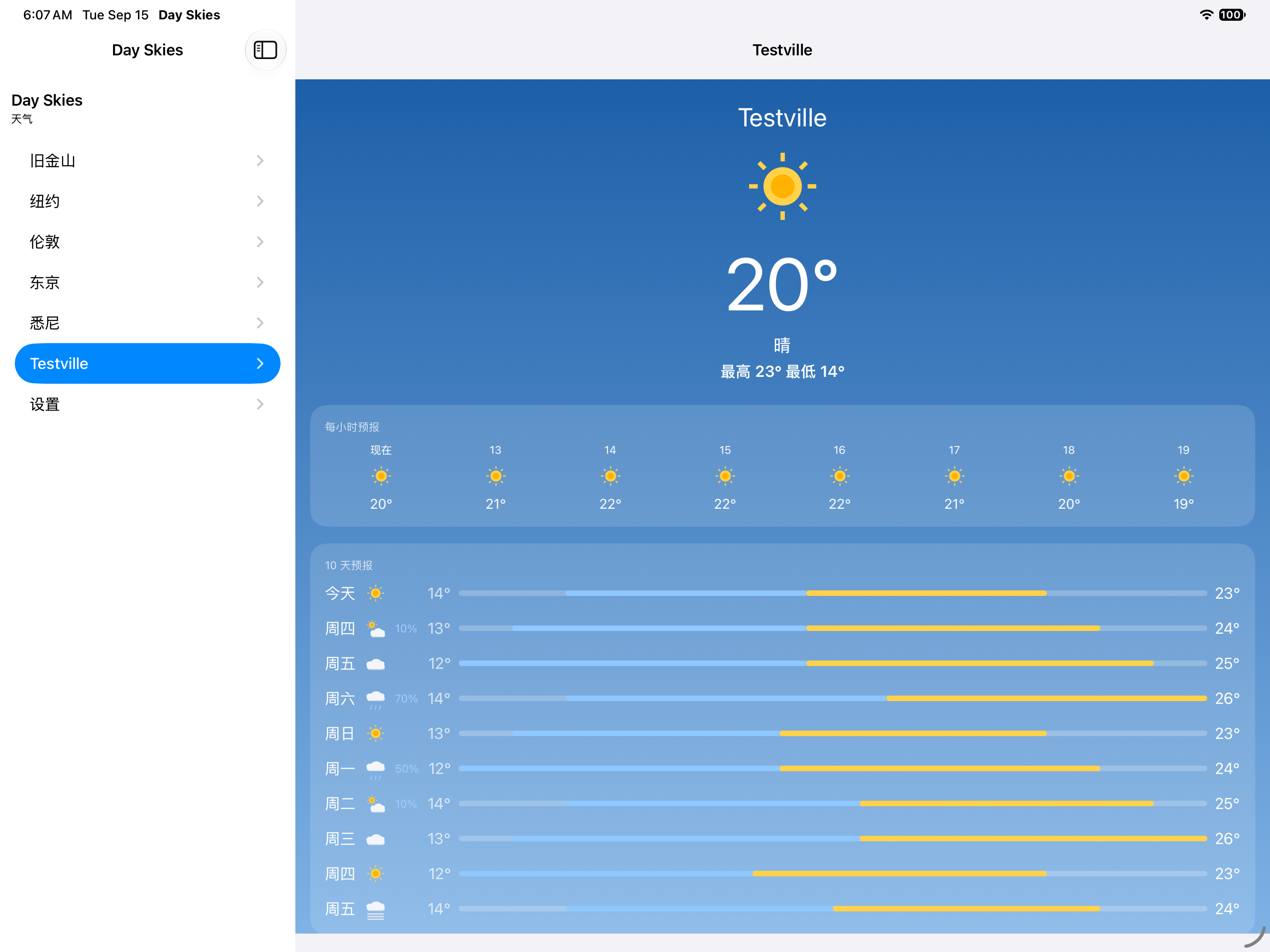 Testville — iOS (UIKit) · iPad