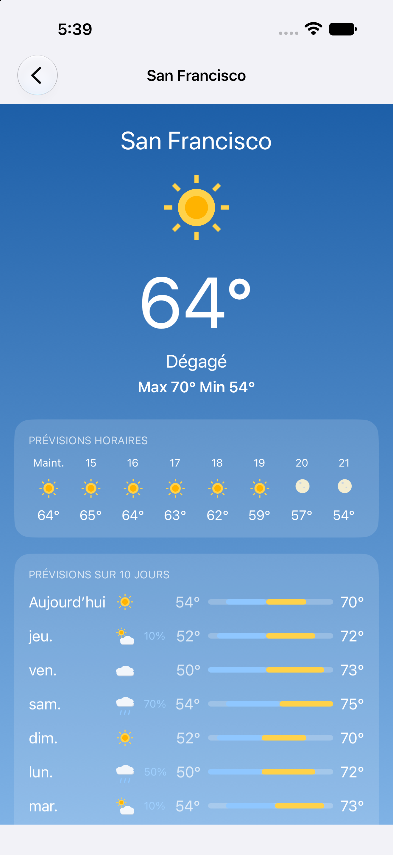 San Francisco Fahrenheit — iOS (UIKit) · iPhone