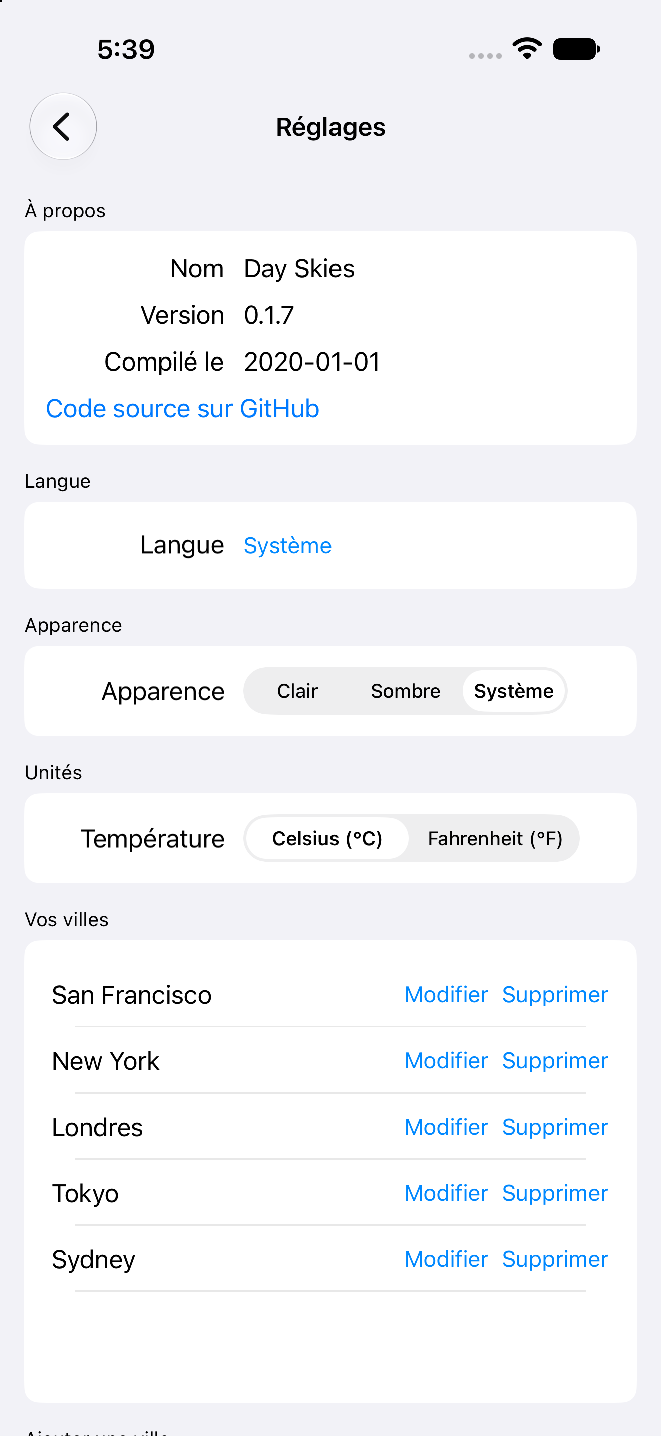 Settings — iOS (UIKit) · iPhone