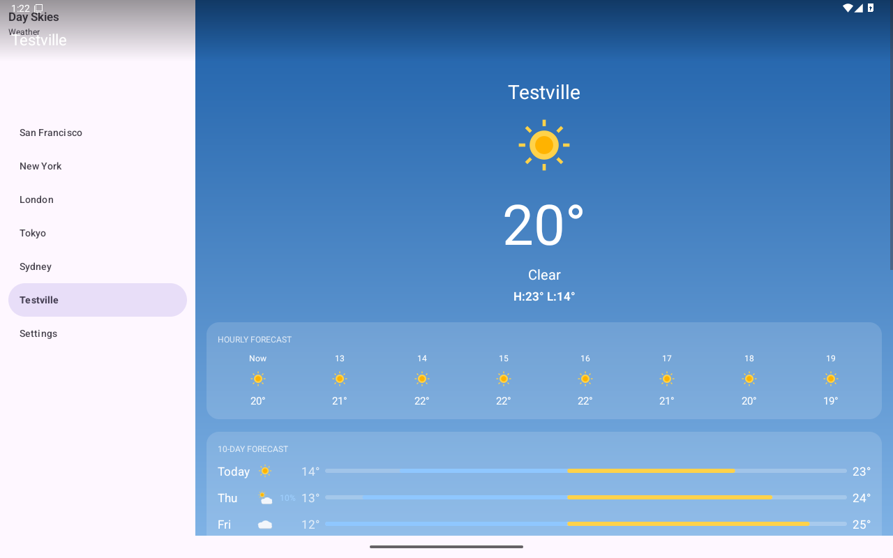 Testville, Android Tablet