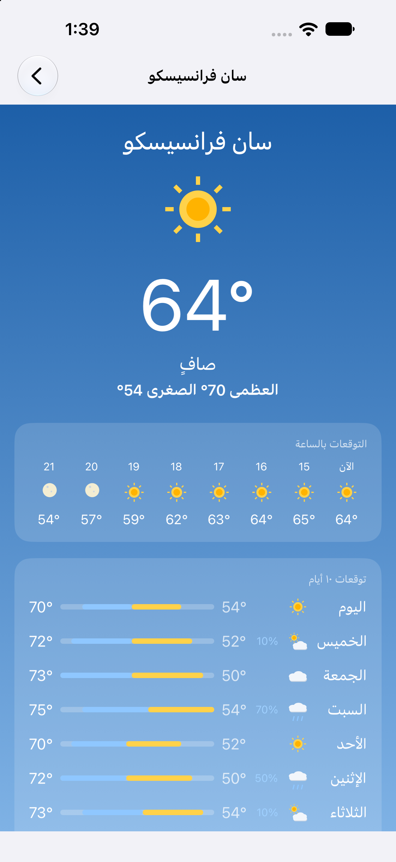 San Francisco Fahrenheit — iOS (UIKit) · iPhone