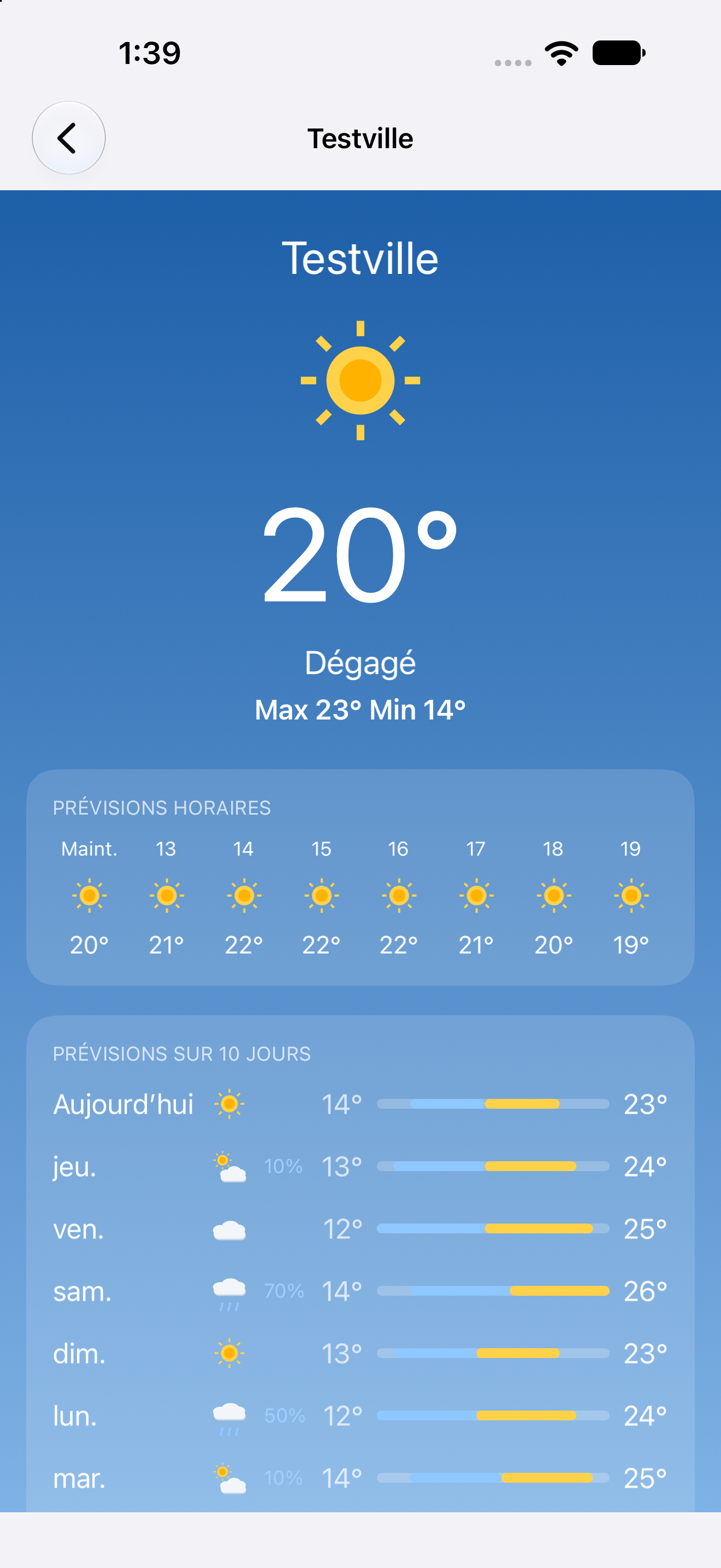 Testville — iOS (UIKit) · iPhone