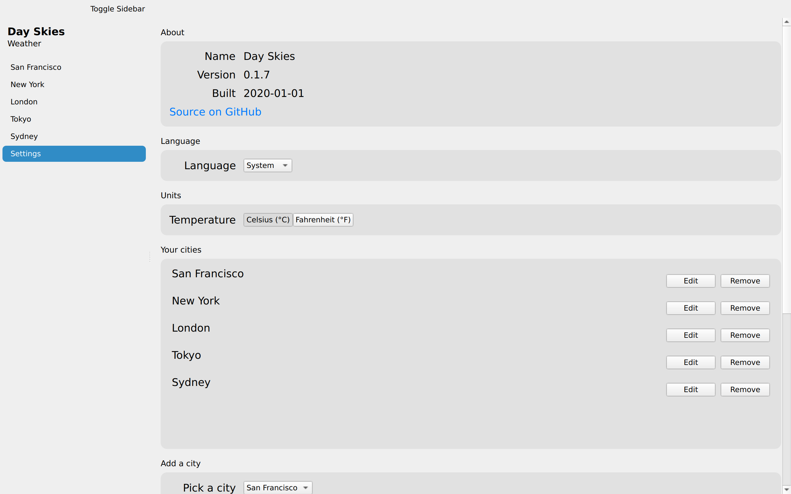 Settings, Linux Qt 6