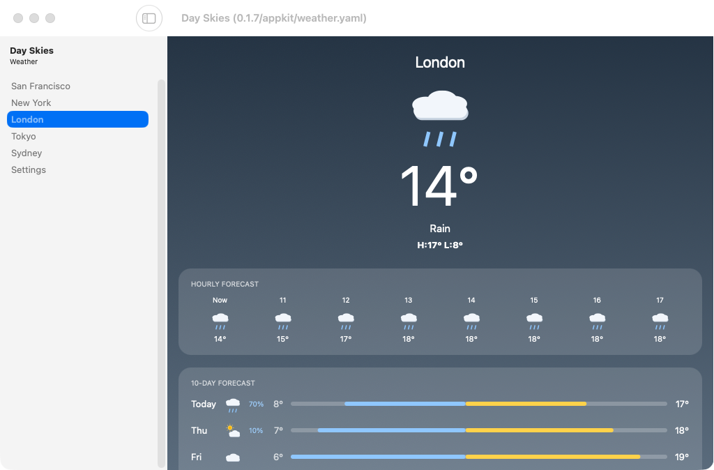 London, macOS AppKit