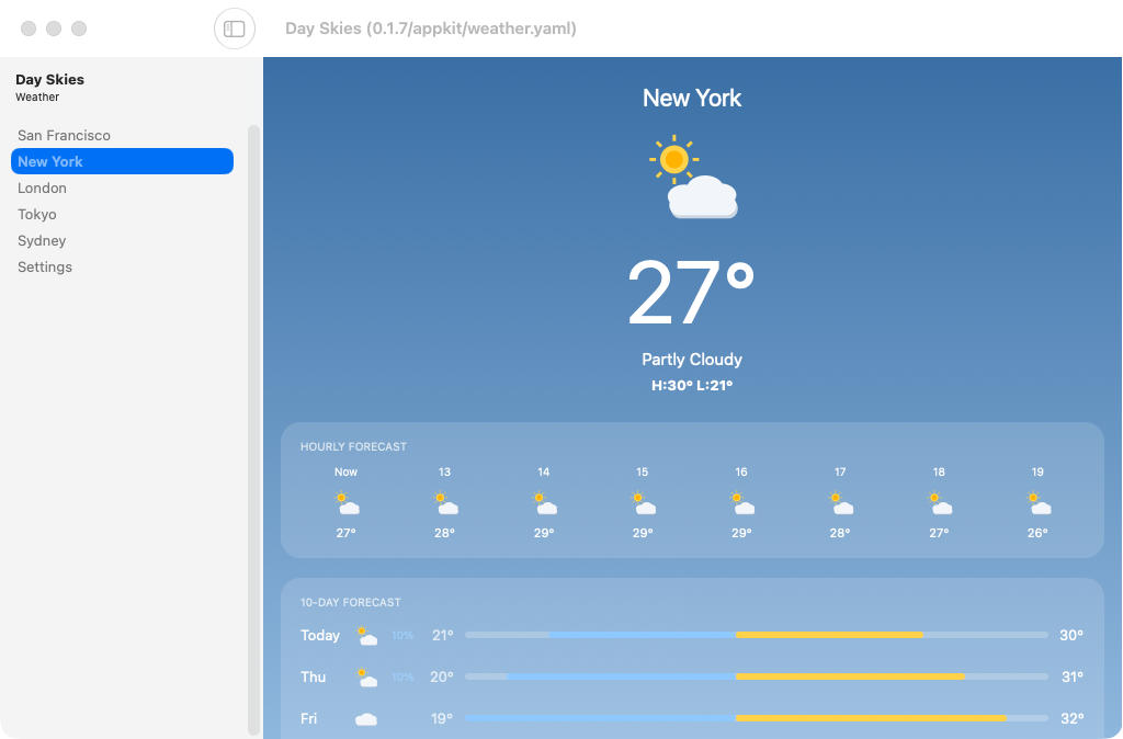 New York, macOS AppKit