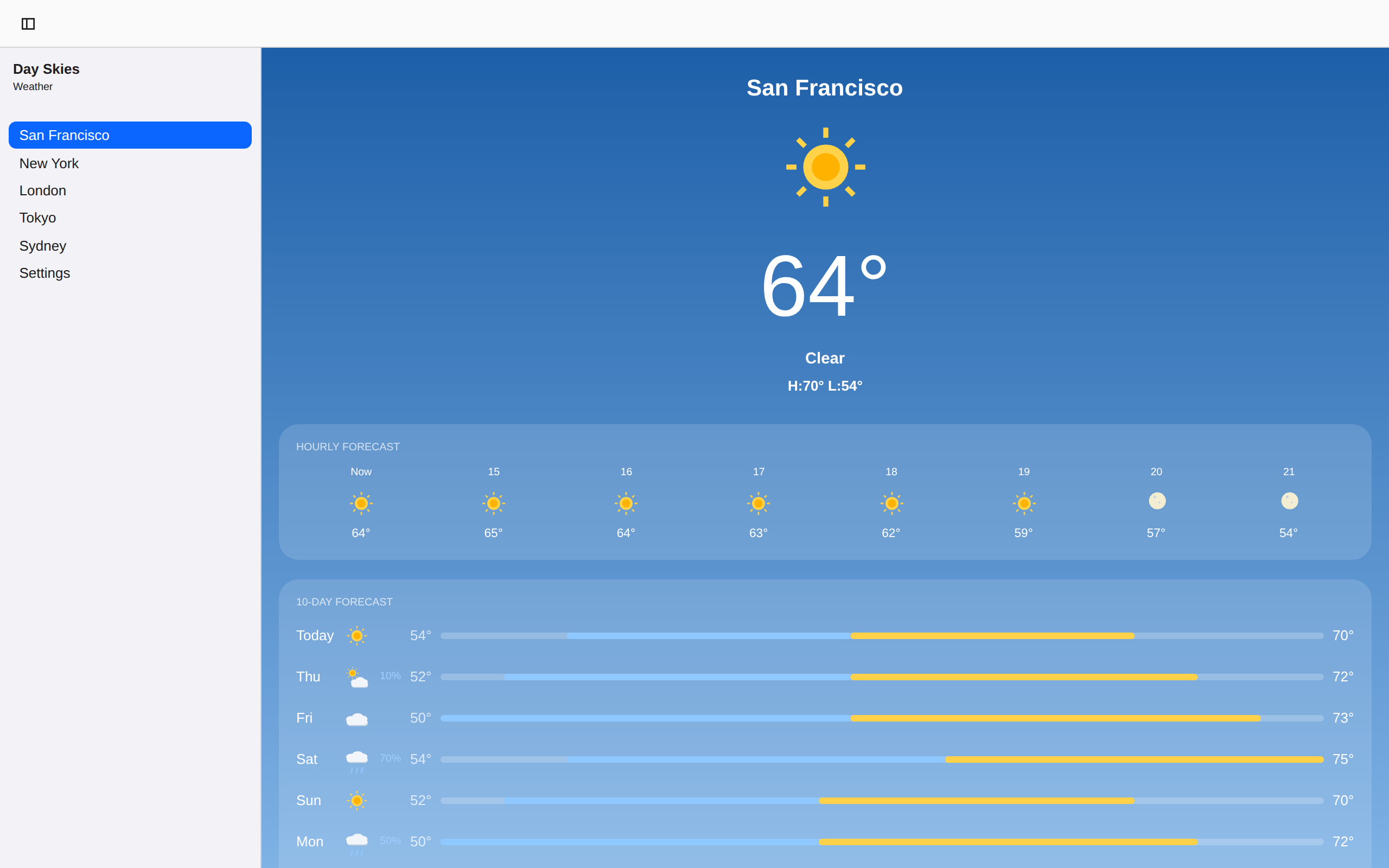 San Francisco · in Fahrenheit, Web Web DOM