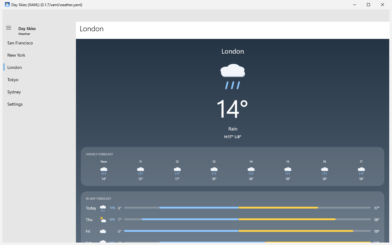 London, Windows XAML
