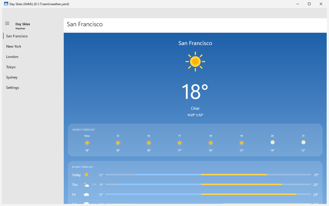 San Francisco, Windows XAML