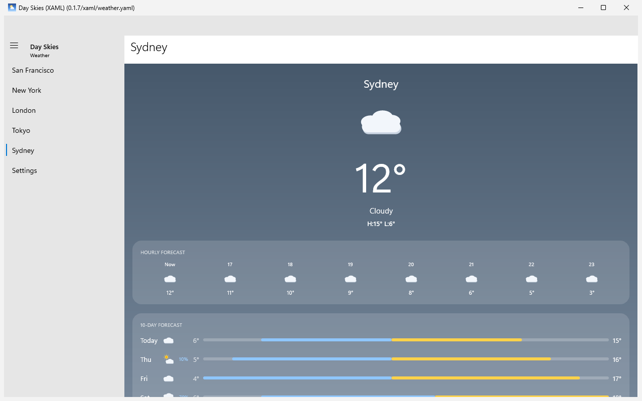 Sydney, Windows XAML