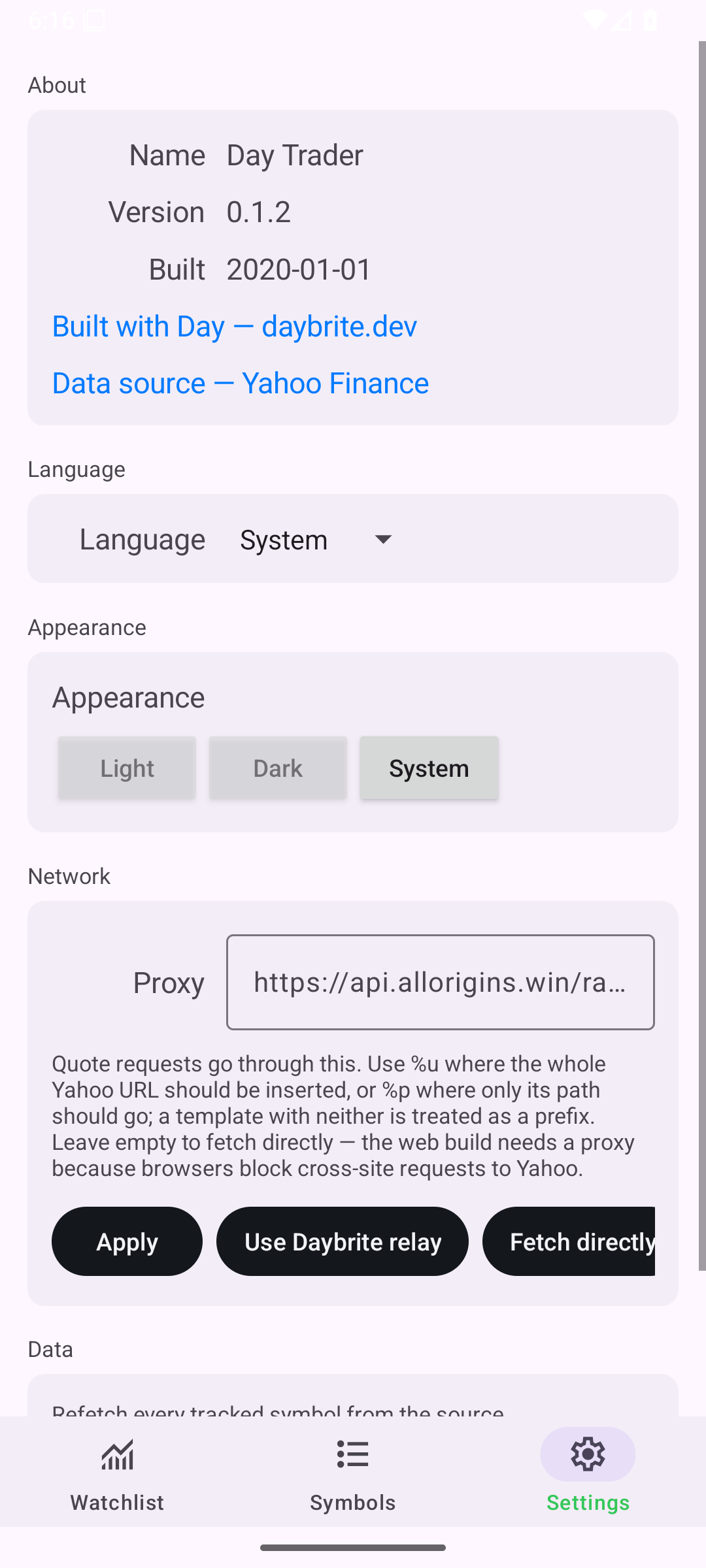Settings — Android (Material) · Phone